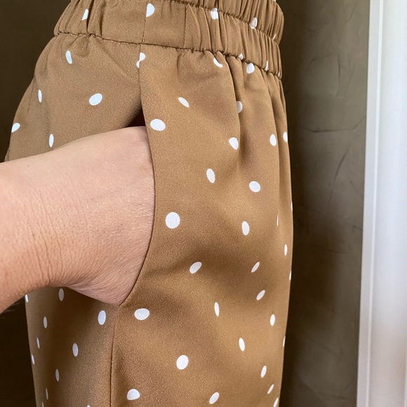 J. Crew Tan Polka Dot Skirt Elastic Waist Size XS  With Pockets Pull-on skirt - Picture 11 of 16